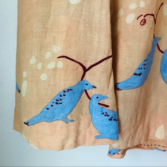 Anthropologie Rue Meadow Peach Linen A Line Skirt - Picture 6 of 8